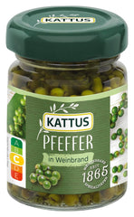 - Grüner Pfeffer i Weinbrand | Ganzer, eingelegter Pfeffer zum Würzen von Saucen | 50 g i glas