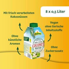 Pfanner Coconut Water Drink (8 X 500 ml) - Kokosvand uden sukker Naty Shop