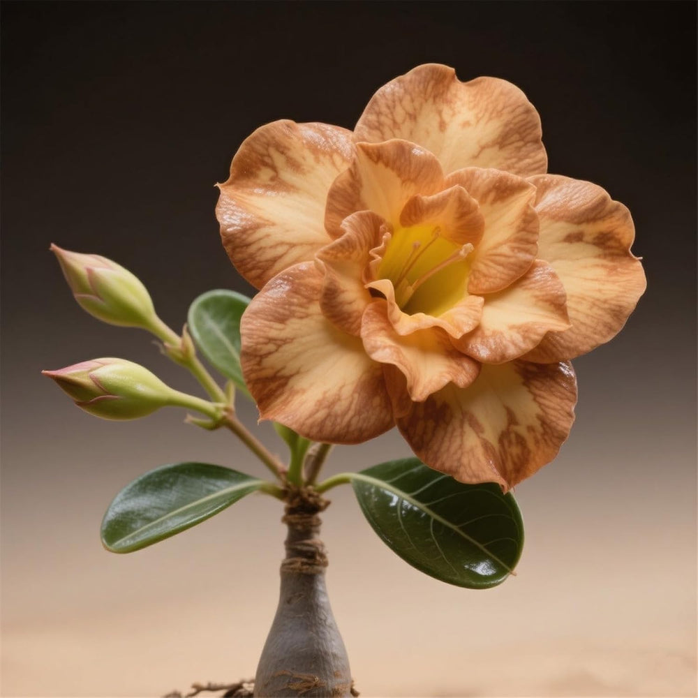 Lebende Pflanzen,Winterhart pflanzen, Mehrjährige Blumenzwiebel ist winterhart, Mysteriöse magische Glühbirne, Blumenzwiebel Mix,3 år-1 Wüstenrose knollen -I