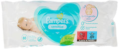 Pampers Sensitive vådservietter, 80 servietter Baby Wet Wipes Naty Shop