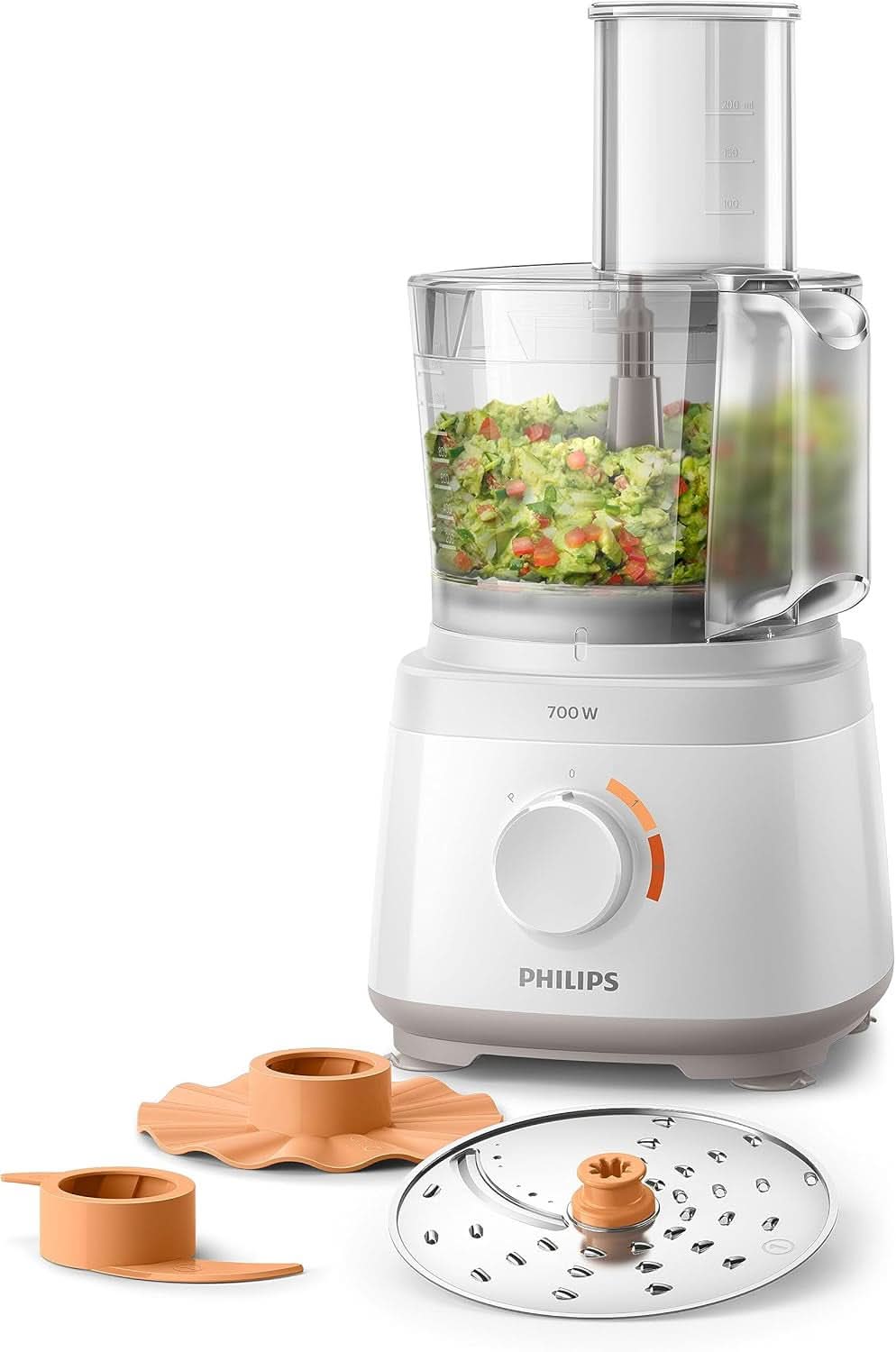 Philips Kompakte Küchenmaschine – 850W, 31 Funktioner, 2,1-Liter-Behälter, Powerchop, Edelstahlklinge (HR7530/10) Køkken Naty Shop 700 Watt, 16 Funktioner