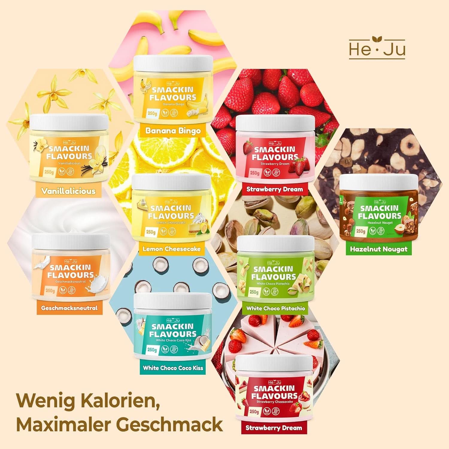 He-Ju, Pulver med hvid chokolade og pistacie smag, 250 gram Naty Shop Flavours