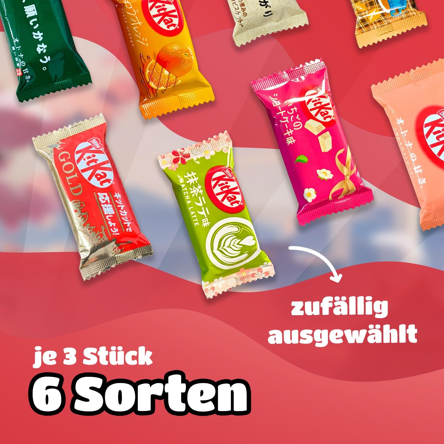 Sampler Box - 18 KitKat Japan Minis | Japanese Sweets Sampler Box, Japanese Snacks Gift Idea, populær overraskelsesboks med Matcha og andre sjældne varianter.