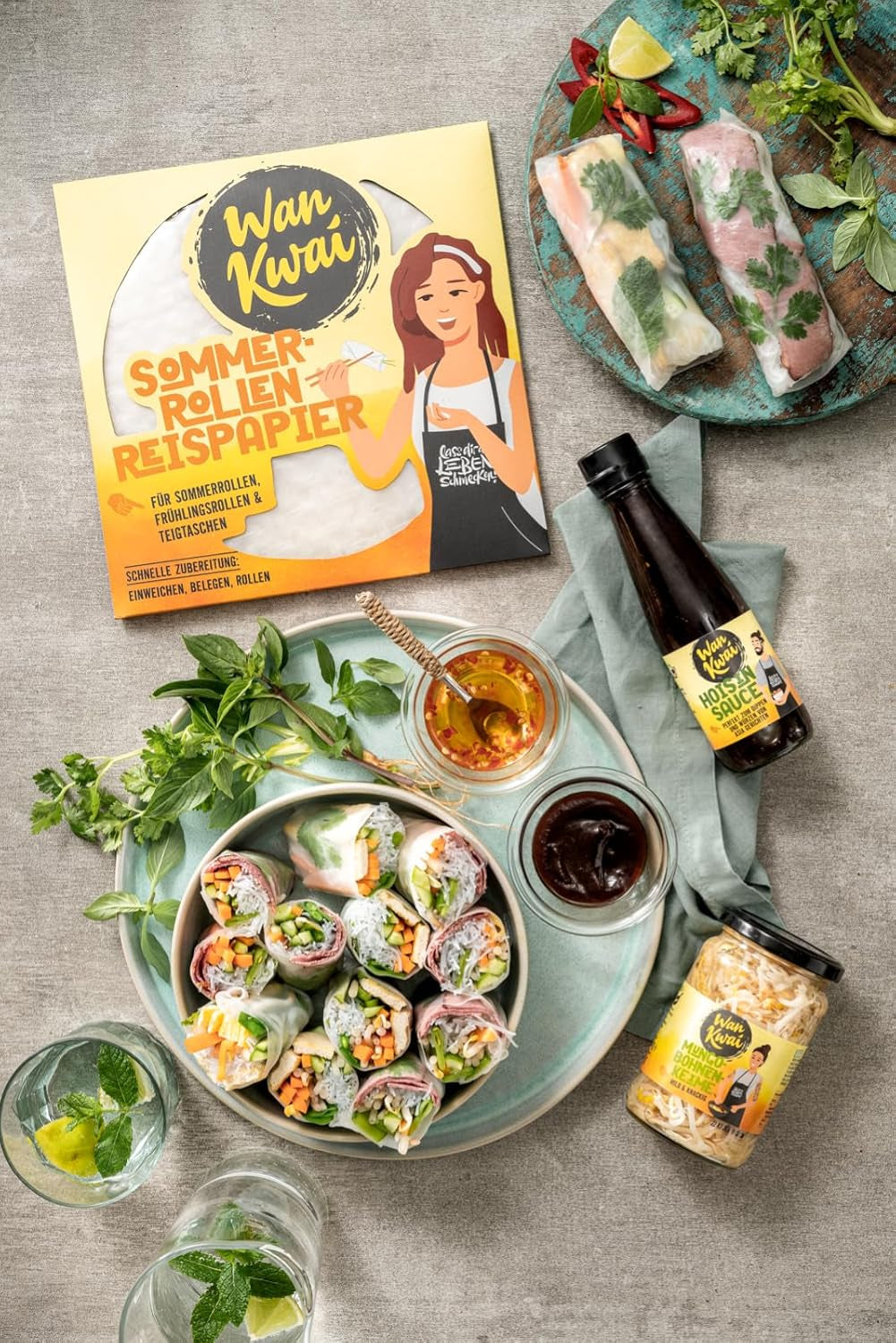 Wan Kwai Summer Roll Rice Paper 200 g – Kræver let iblødsætning, perfekt til sprøde forårsruller, friske sommerruller eller dampede dumplings