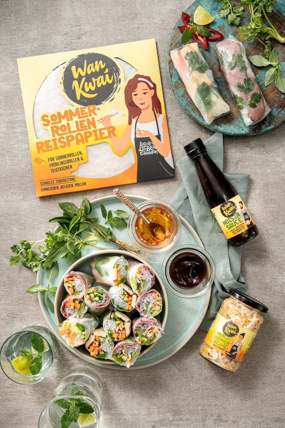 Wan Kwai Summer Roll Rice Paper 200 g – Kræver let iblødsætning, perfekt til sprøde forårsruller, friske sommerruller eller dampede dumplings