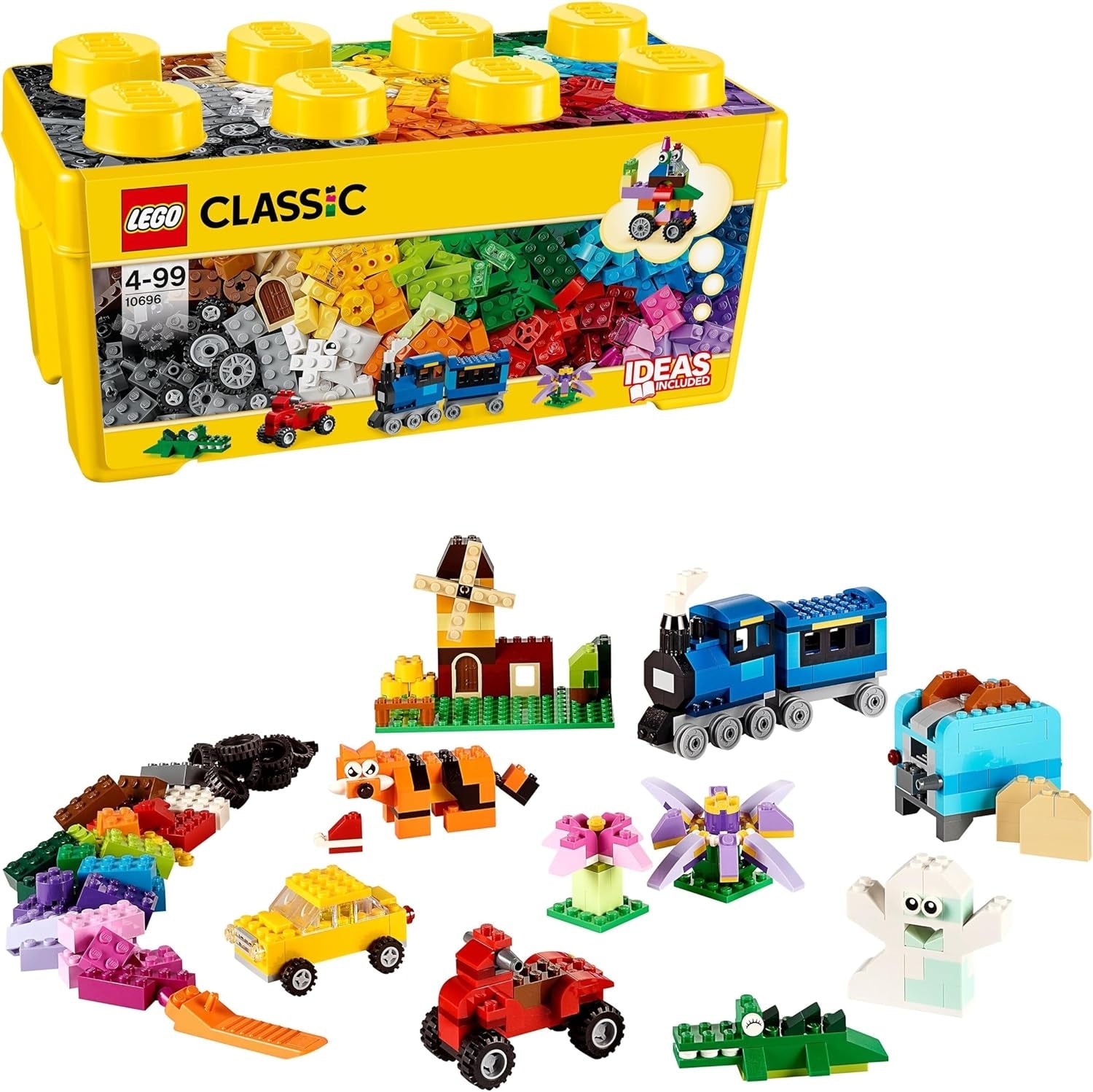 LEGO 10696 Classic Mittelgroße Bausteine-Box, Bausteine mit Aufbewahrungsbox für Kinder, Geschenk für Jungen und Mädchen ab 4 Jahren