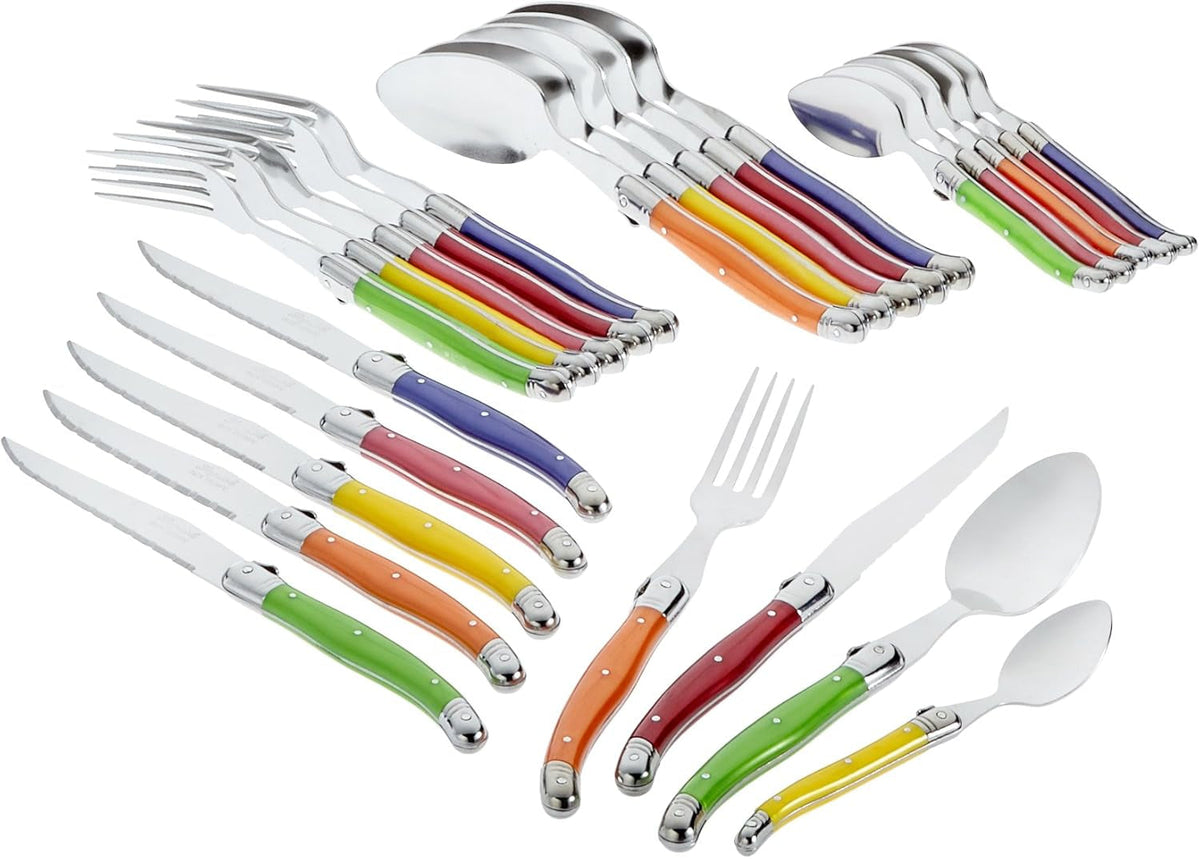 Pradel Excellence I7214P Besteckgarnitur Laguiole, Pastelfarben, 24-Teilig Kitchen Naty Shop