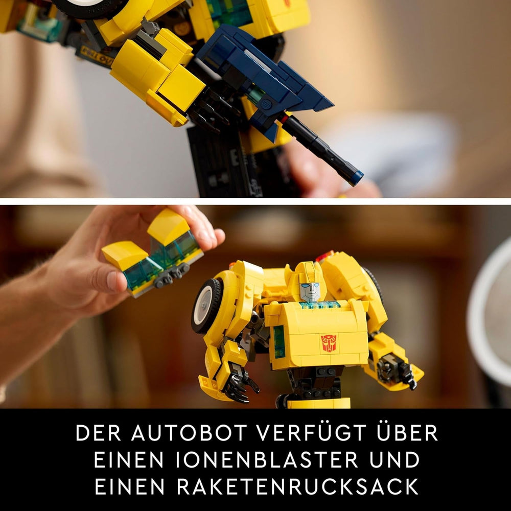 LEGO Icons Transformers Bumblebee, voksen samleobjekt robot actionfigur, filmbyggesæt til science fiction fans, kan forvandles til en bil, eventyrlegetøj 10338 byggesæt Besuche den LEGO-Store