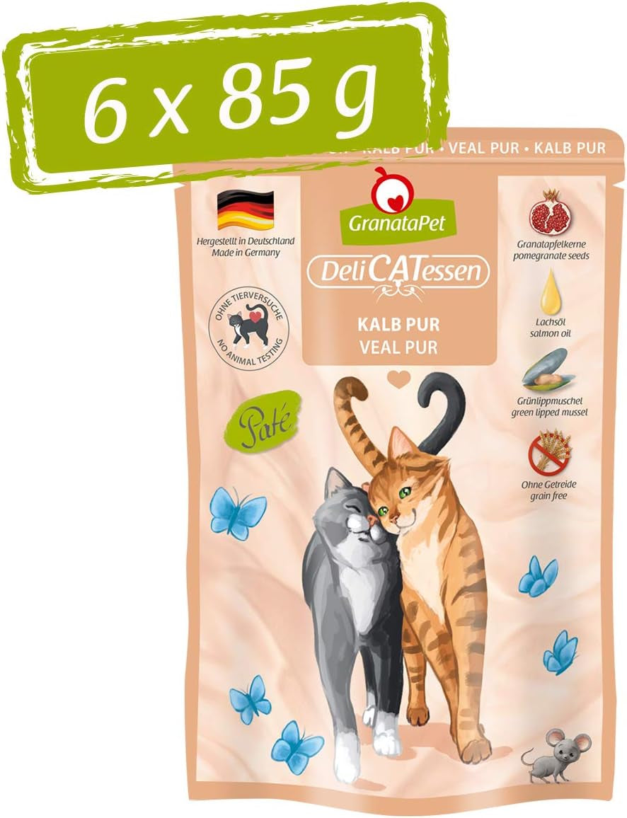 Granatapet Delicatessen Chicken PUR, hrană umedă pentru pisici, hrană fără cereale & fără zahăr adăugat, hrană pentru pisici cu conținut ridicat de carne & uleiuri de înaltă calitate, 6 X 400 G
