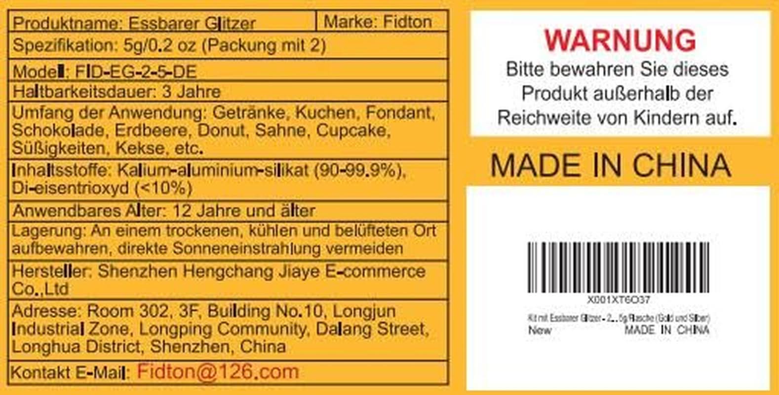 Spiselig glitter, pudder, 5 gram Glitter Naty Shop