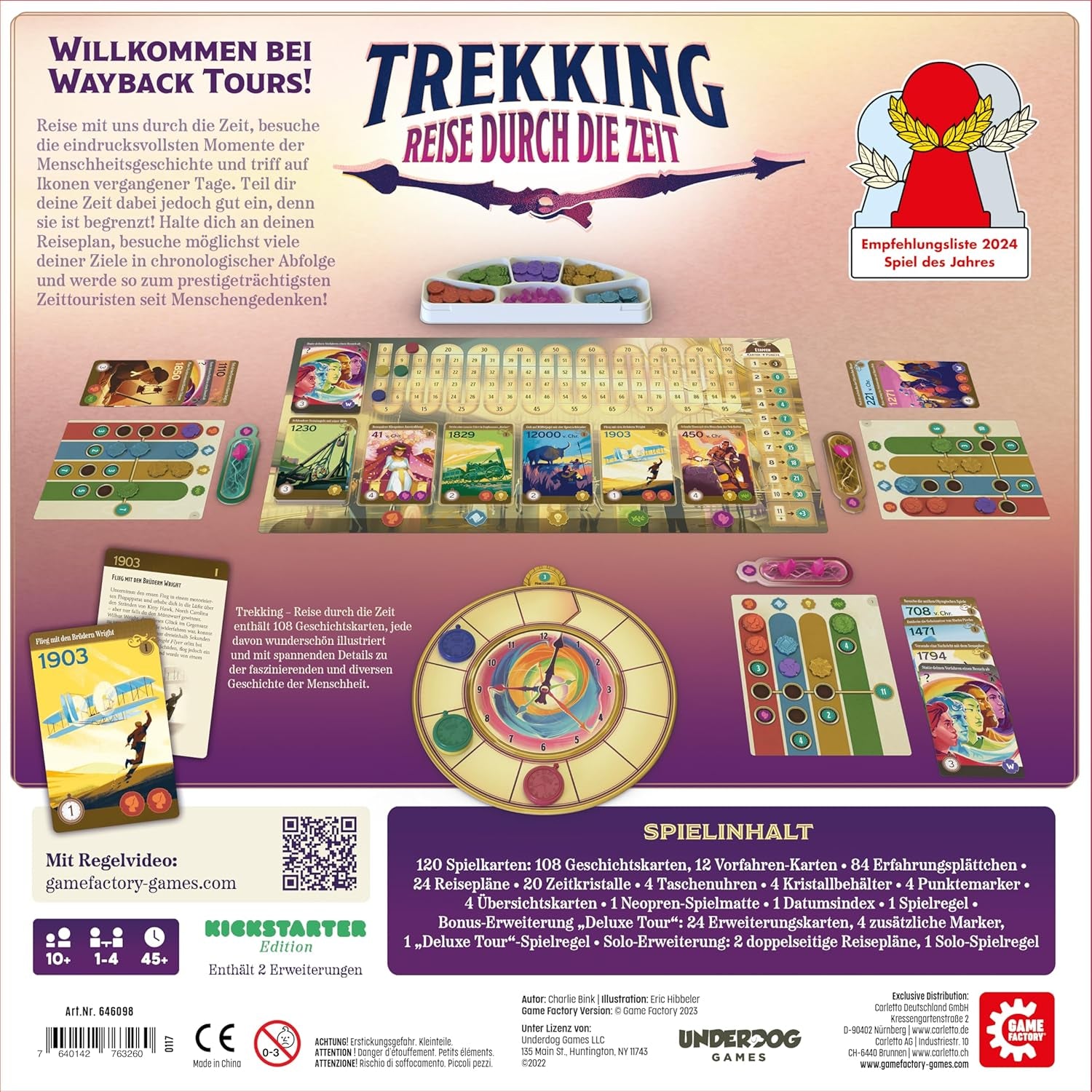 Game Factory 646098 Vandring, tidsrejse, brætspil for 1-4 spillere, 10+, familiespil