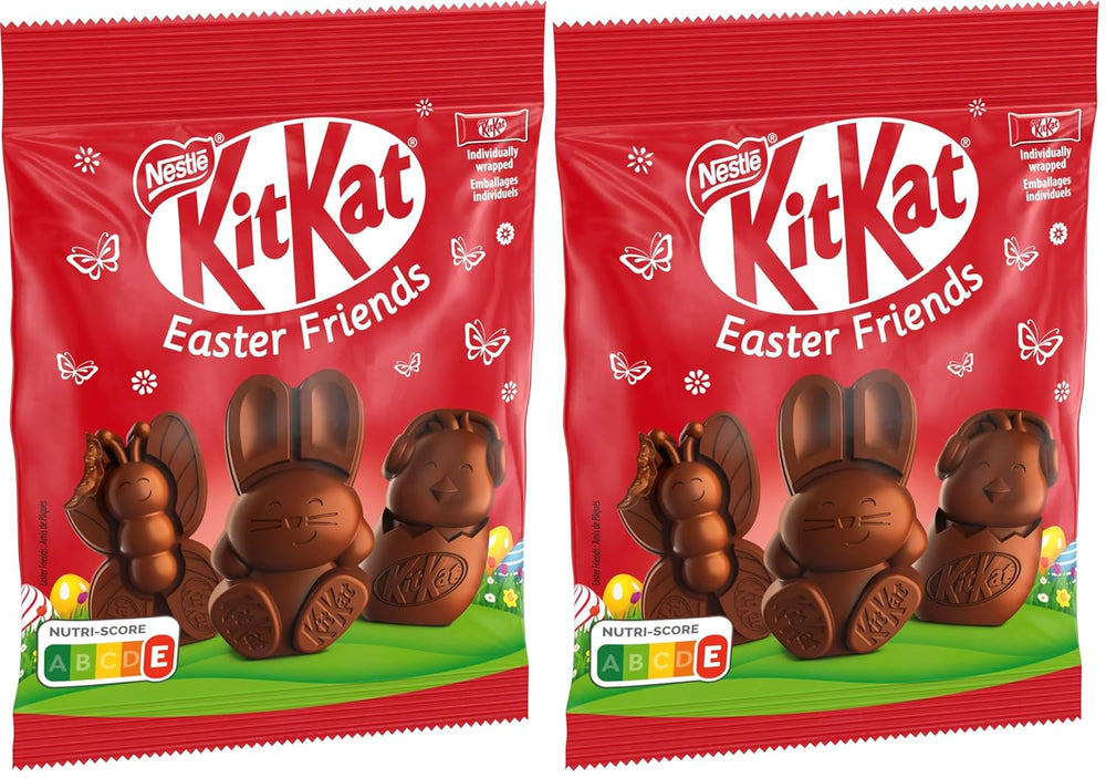 NESTLÉ Easter Friends Mini mælkechokolade påskefigurer med sprøde stykker, pakke med 2 (1 x 65 g)