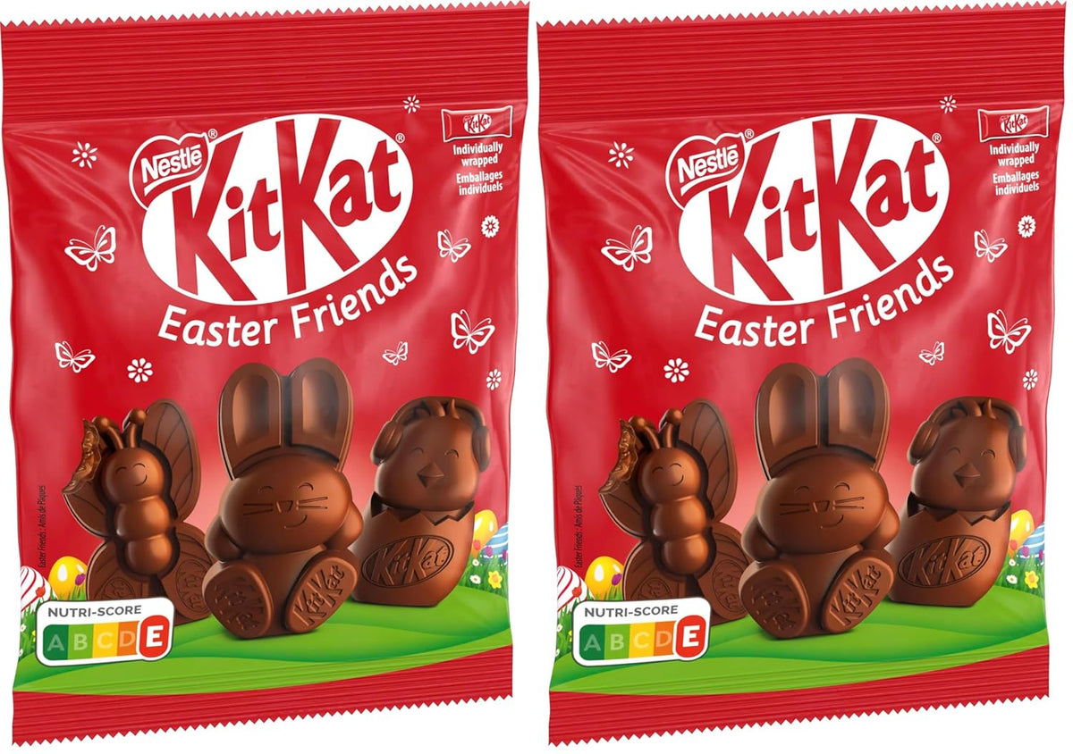 NESTLÉ Easter Friends Mini mælkechokolade påskefigurer med sprøde stykker, pakke med 2 (1 x 65 g)