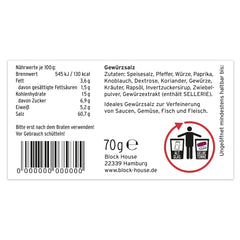 Block House Zaubergwürzsalz, Gewürzmischung für Fleisch, Fisch og Gemüse i Restaurantqualität, 280g Dose mit Streuaufsatz