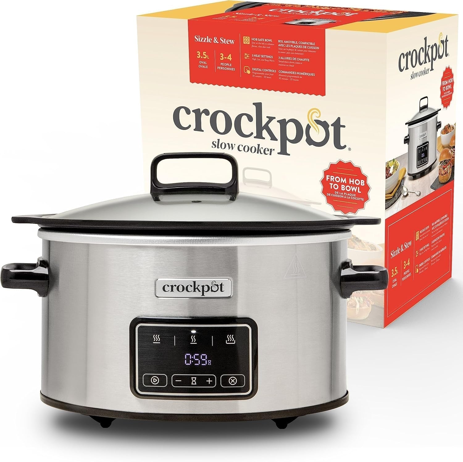 Slow cooker digital Crock-Pot Timeselect, 5.6 litri (7 persoane) Slow Cooker Naty Shop