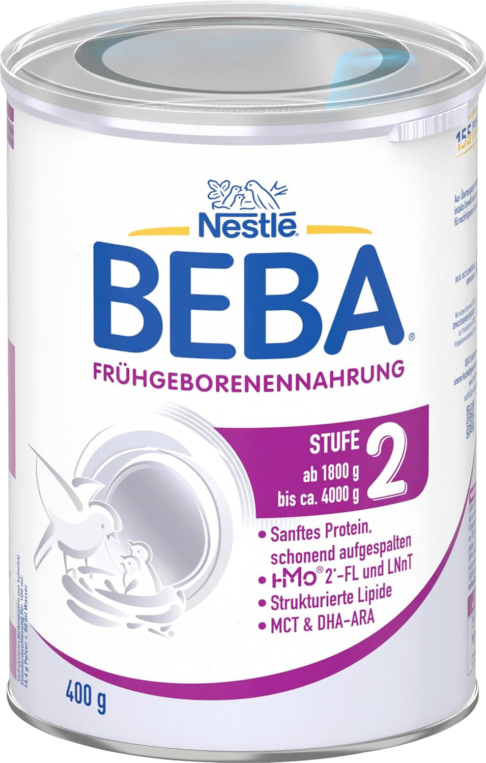 BEBA præmature modermælkserstatning trin 2 - præmature spædbørn efter hospitalsudskrivning, babymad, babymælkpulver, 1 pakke (1 x 400 g)