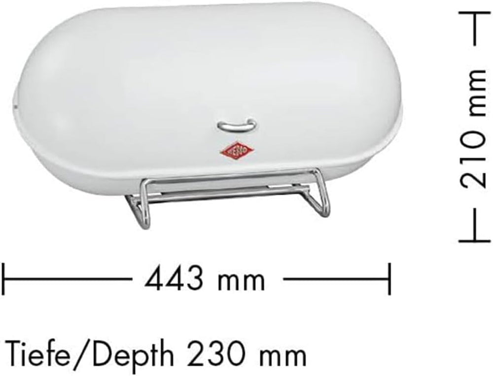 Coș pentru pâine WESCO Breadboy cu capac articulat fără zăngănit, de culoare roșie, din tablă de oțel acoperită cu pulbere, găuri de ventilație și mâner robust Cutii depozitare alimente Naty Shop