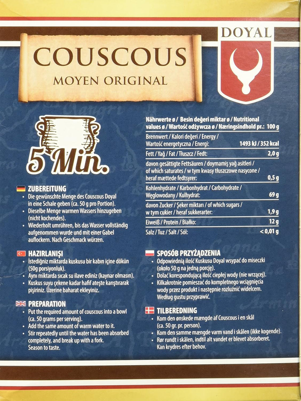 Couscous – Let og luftig couscous med en let nøddesmag – En typisk nordafrikansk specialitet – 1 x 500g