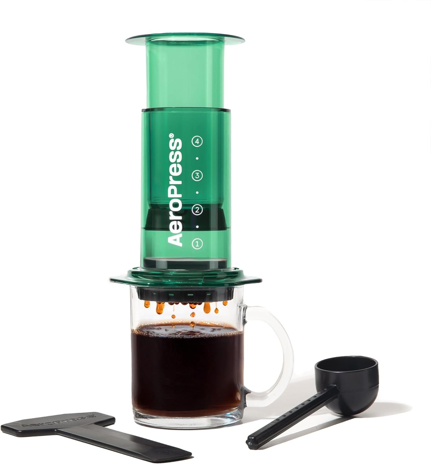 Aparat de cafea și espresso AeroPress Original, aparat de cafea portabil de nivel barista cu cameră, piston și filtre, aparat rapid de cafea și espresso