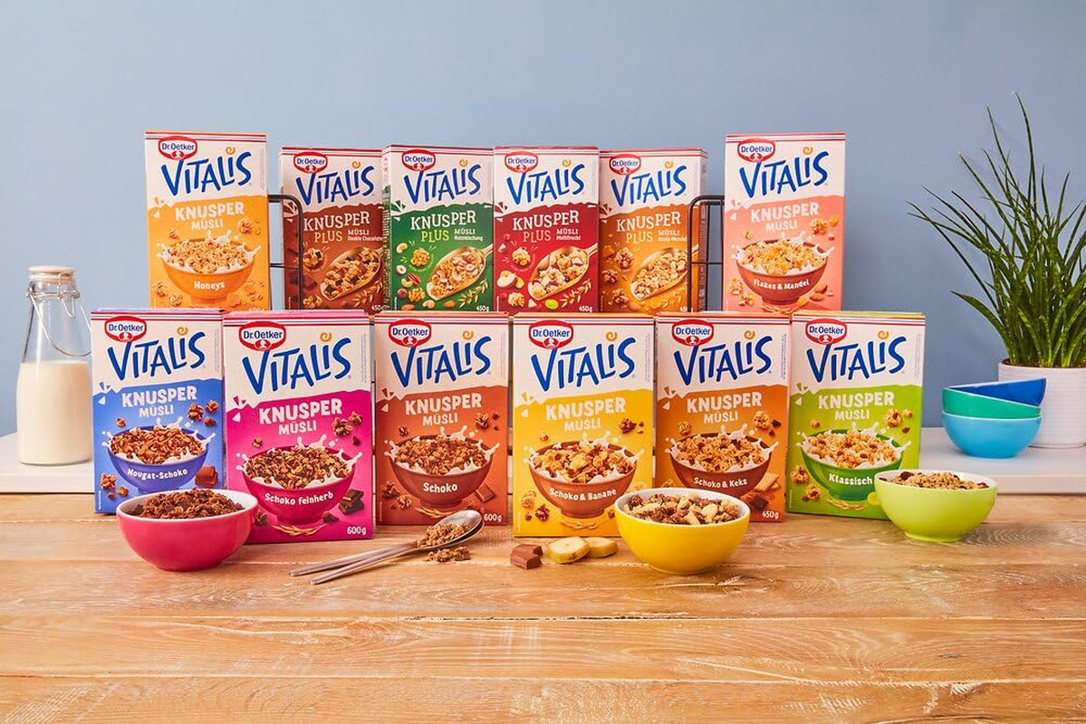 Dr. Oetker Vitalis Crunchy Flakes: Crunchy müsli med cornflakes og mandelstykker, pakke med 5 (5 x 600g)