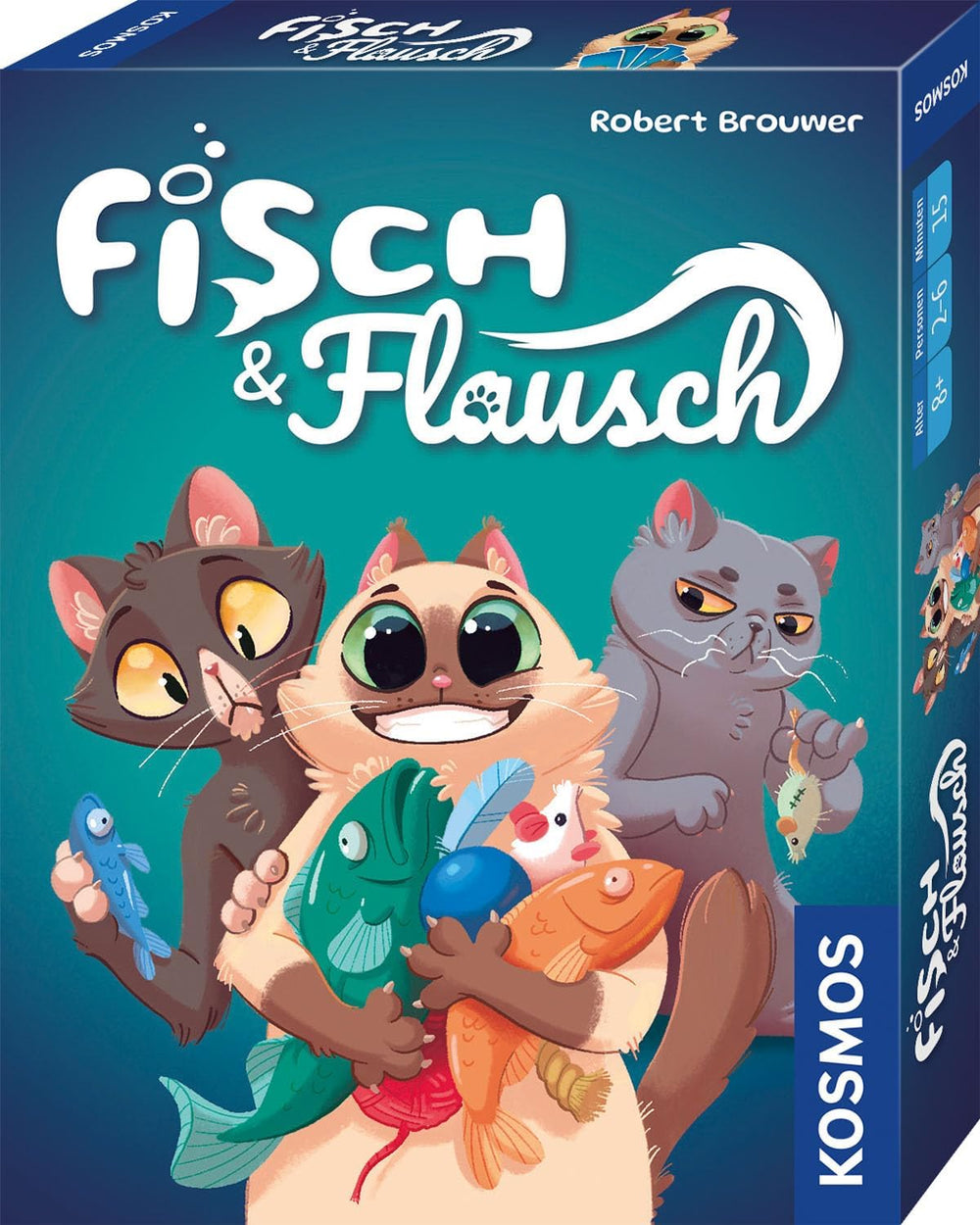 Kosmos 741846 Fish & Fluff Card Game, et sjovt budspil for hele familien, brætspil for 2-6 spillere fra 8 år og opefter, festspil