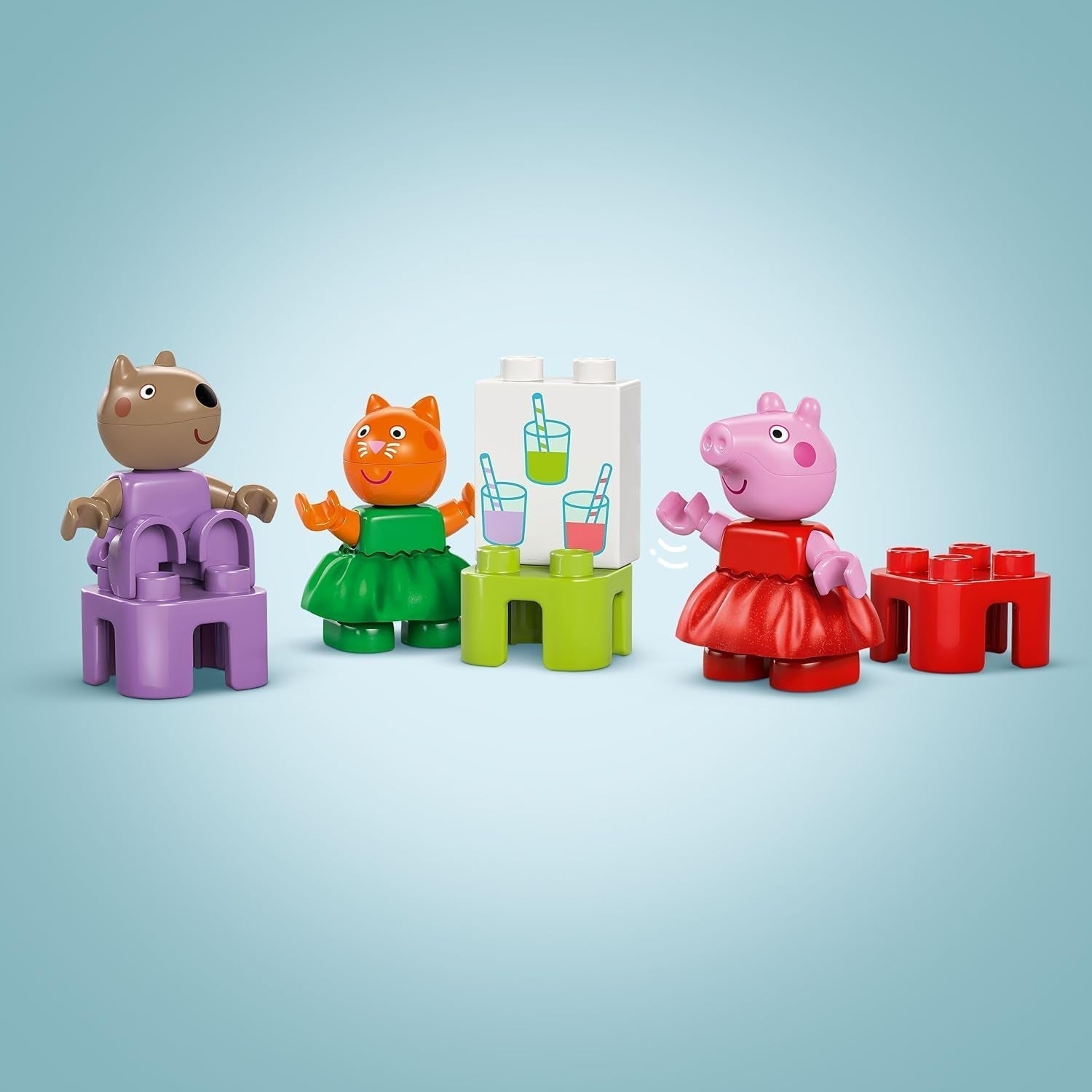 LEGO DUPLO Peppa Wutz Fairground - Børnelegetøj og motorisk legetøj for 2+ år - Førskolespil med stort hjul, rutsjebane og 3 figurer inklusive Mollie Kitty og Klausi Kläff - Gave til børn 10453 Byggesæt Besuche den LEGO-Store