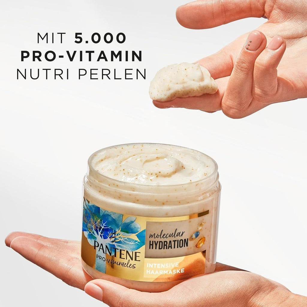 Pantene Pro-V Deep Hydration mască intensivă pentru păr cu biotină 300ml. Pro-V Miracles îngrijire intensivă pentru părul uscat. Păr mai moale după prima aplicare. Potrivit pentru utilizarea zilnică Masca de par Naty Shop