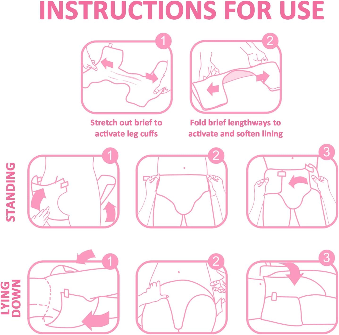 Voksenbleer med tryk 5500-5800 ml, 10 stk - Baby Usagi (XL)