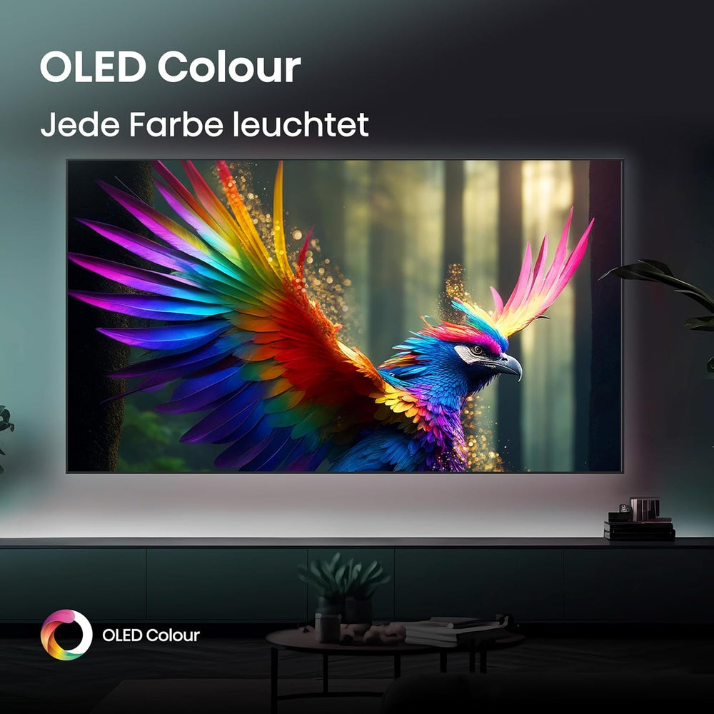 Televizor Hisense 55A85Q 139 cm (55 inch), Smart TV OLED 4K UHD, 120 Hz, HDMI 2.1, Mod Joc Pro, AMD FreeSync Premium, Dolby Vision IQ și Atmos, Bluetooth, Alexa încorporată, Negru, [2025]