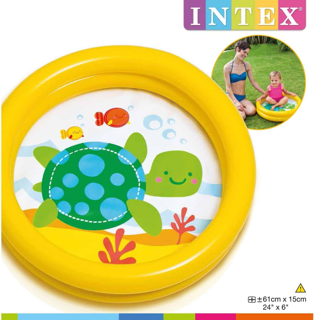 Intex 59409NP - Piscină gonflabilă pentru bebeluși cu imprimeu animal, 1 bucată, vinil, multicoloră, 61x15 cm