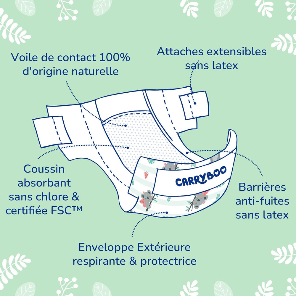 - Ble størrelse 4 (7 – 18 kg) – til følsom hud – naturlig og meget absorberende – 12 timers lækagesikker – ohne unerwünschte Inhaltsstoffe – fremstillet i Frankrig – 132 bleer