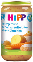 Hipp Butter grøntsager med mosede søde kartofler og økologisk kylling, pakke med 6 (6 X 250 G) Mor og barn Naty Shop