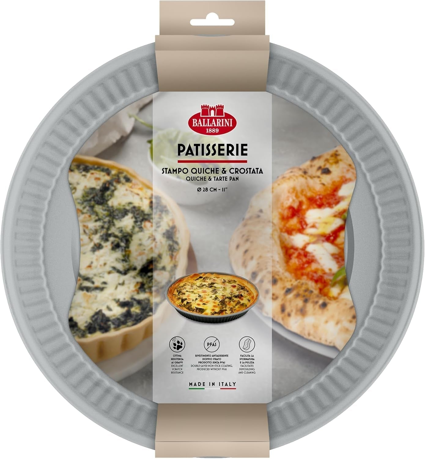 Ballarini, Bradepande, forskellige modeller Forme og bageplader Naty Shop Grå Quiche tærteform 28 cm