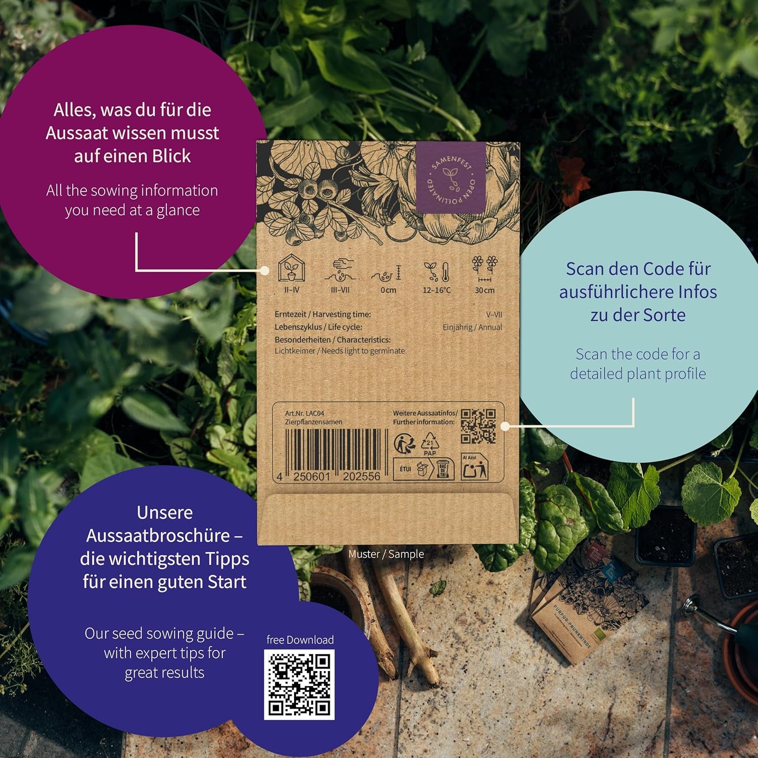 Magic Garden Seeds - Sjældent frøsæt - 9 usædvanlige sorter af grøntsager, urter og blomster - Håndplukkede, farverige og usædvanlige - Original gave til haveelskere