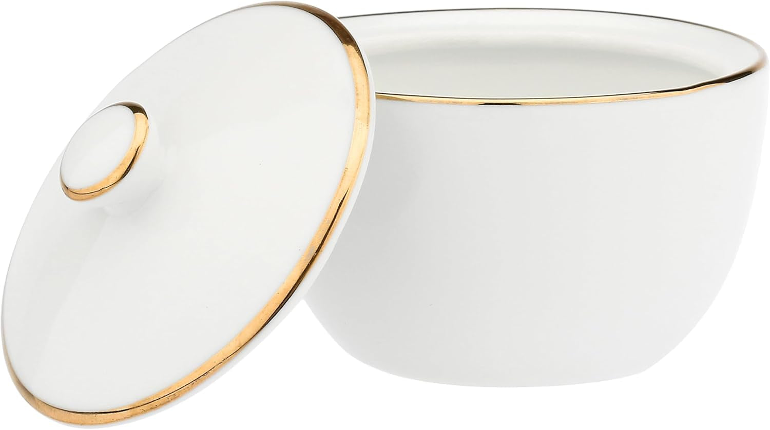 - Zuckerdose aus Porzellan, Durchmesser 10cm, Höhe 7.3cm, Kollektion Majestà