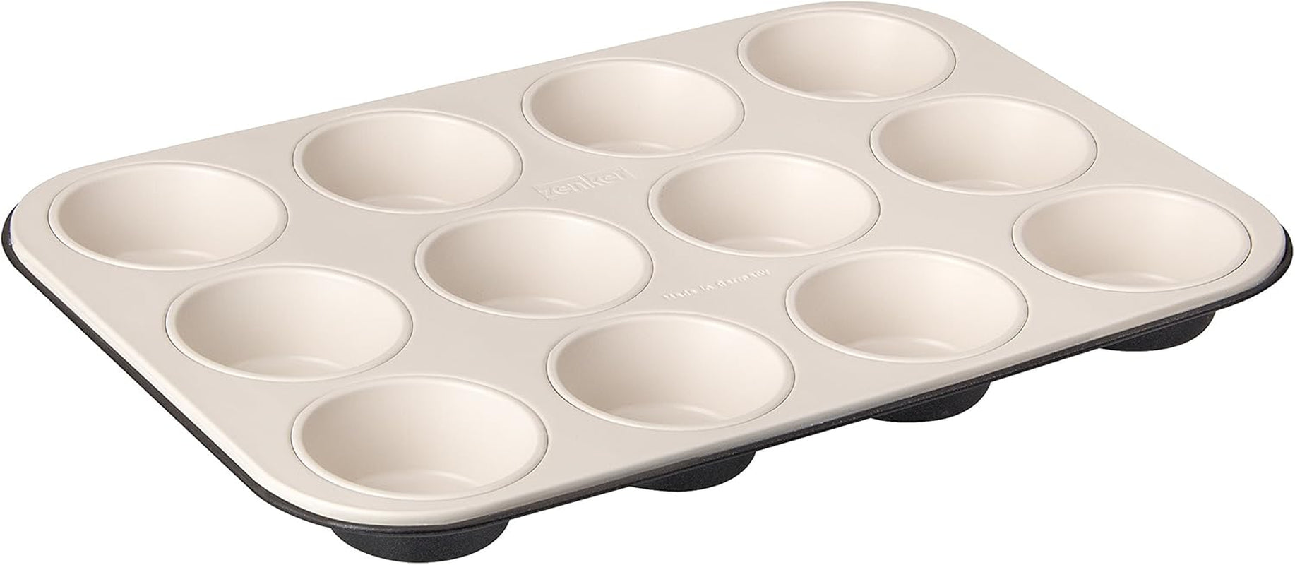 Zenker 12 muffins, diameter Ø 7 cm CREME NOIR, Bageplade til muffins med non-stick belægning forstærket med keramik Forme og bageplader Naty Shop