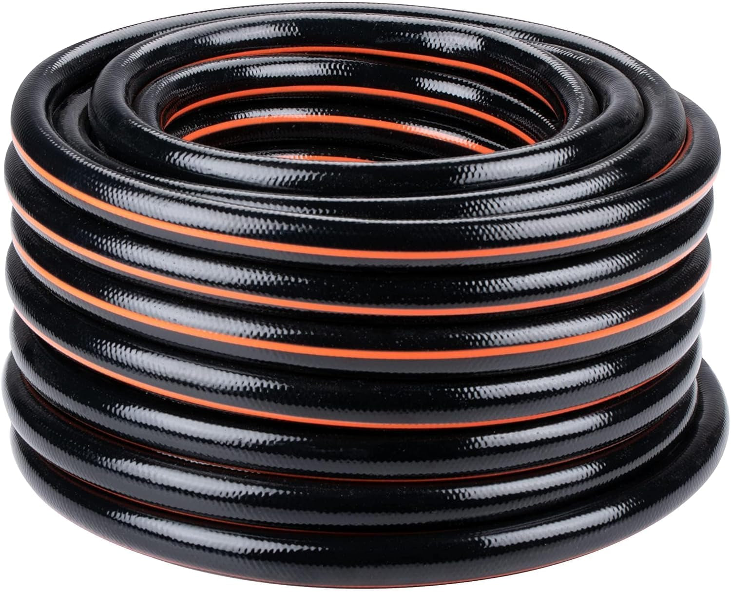 Furtun de grădină BLACK+DECKER 15 metri - Ø19MM - PVC durabil - Udarea grădinii, spălarea mașinii, umplerea piscinei - Compatibil cu orice robinet standard - Negru/Portocaliu
