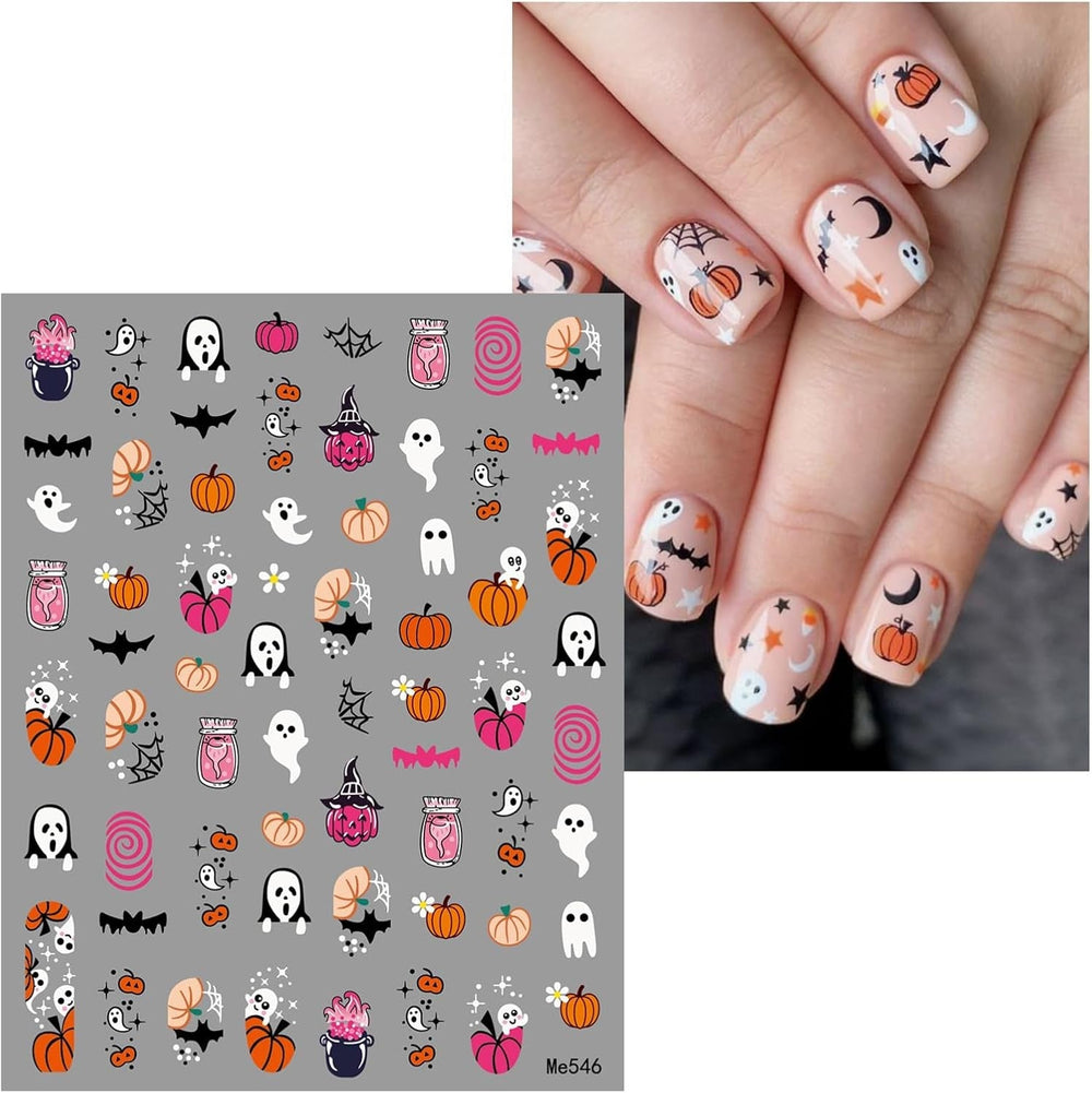 JMEOWIO Nagelsticker Halloween 9 Blatt Nail Art Sticker Selbstklebend Nagelaufkleber Dekoration Nageldesign Zubehör