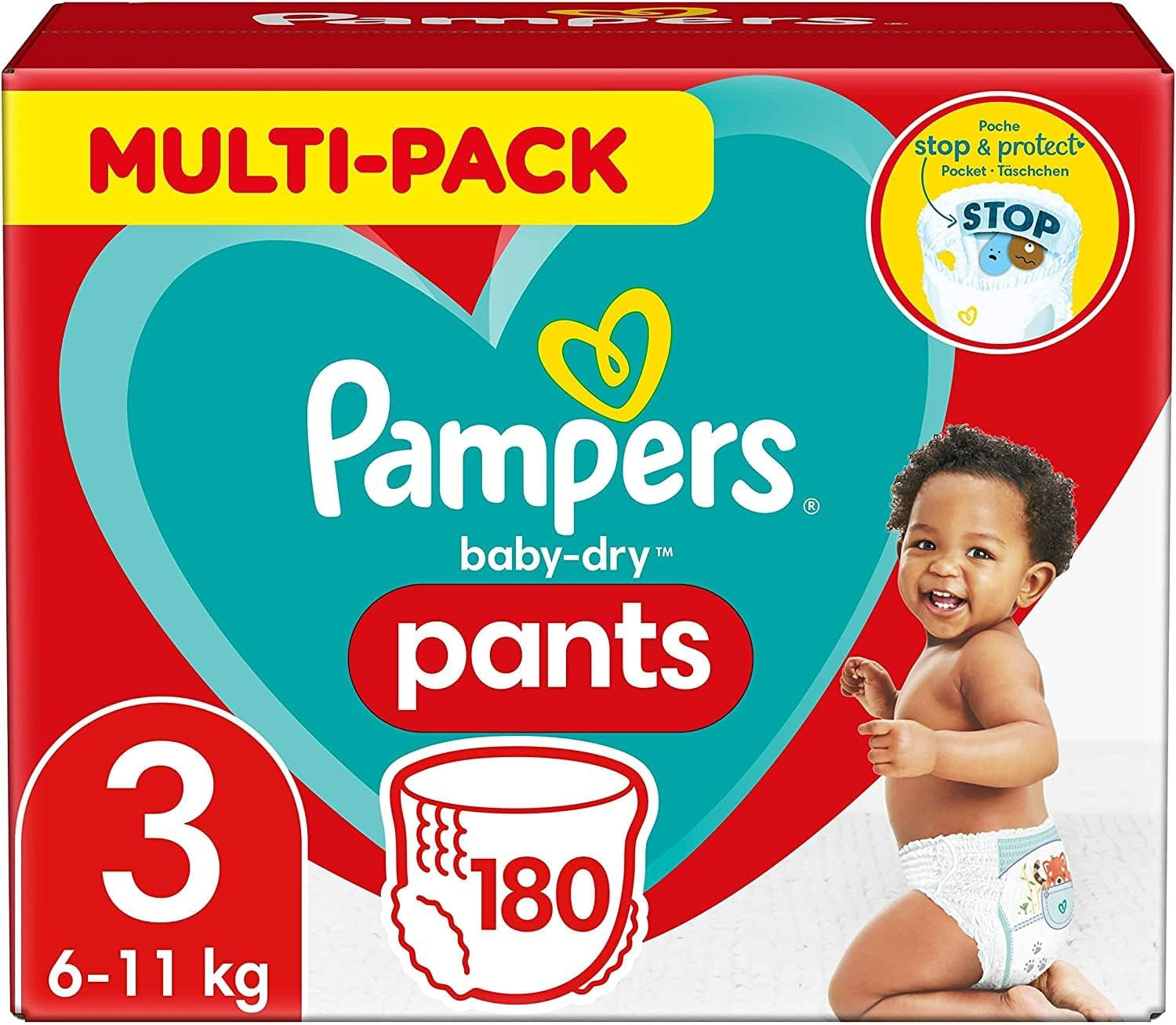 Pampers Baby-Dry Pants Größe 5, 160 Stück, 11kg-17kg, 360° auslaufsichere Passer til dag og nat