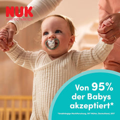 Suzete NUK Perfect Match Air pentru bebeluși | 6-18 luni | Suzete ortodontice care promovează circulația aerului și previn erupțiile cutanate cauzate de salivație | Acceptare 95% de către bebeluși** | Disney Minnie Mouse | Pachet de 2