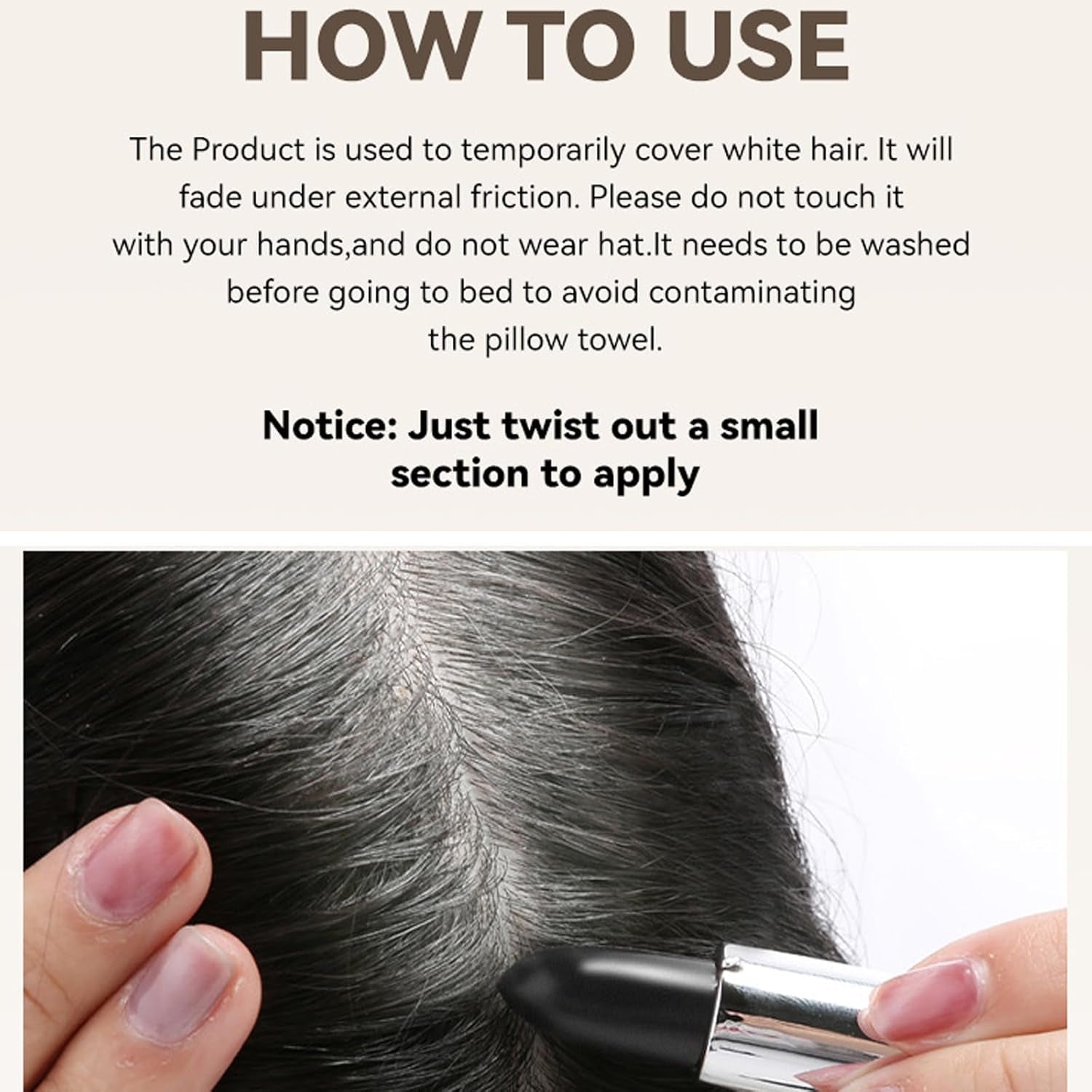 Stick de culoare a părului Culoare temporară a părului Vopsea de ruj pentru păr, Vopsea temporară de ruj pentru păr Vopsea de culoare albă Acoperirea părului DIY Machiaj Stick Vopsea de păr Negru Brown Vopsea pentru par Naty Shop