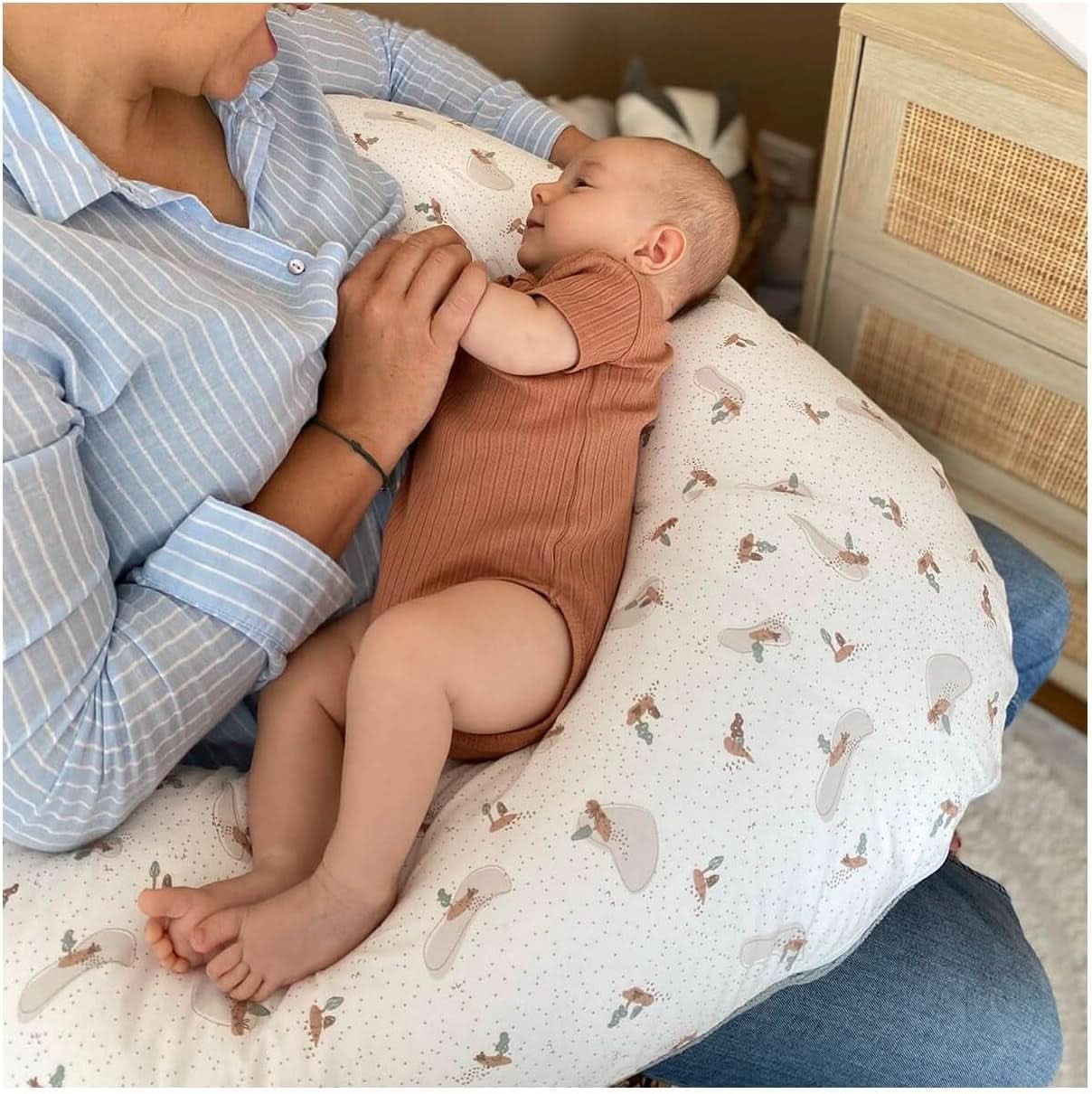 Graviditetspude - Ammepude - 2 i 1 multifunktionel pude - Aftageligt betræk 78 X 44 cm Tilbehør Mad og Amning Bebe Naty Shop