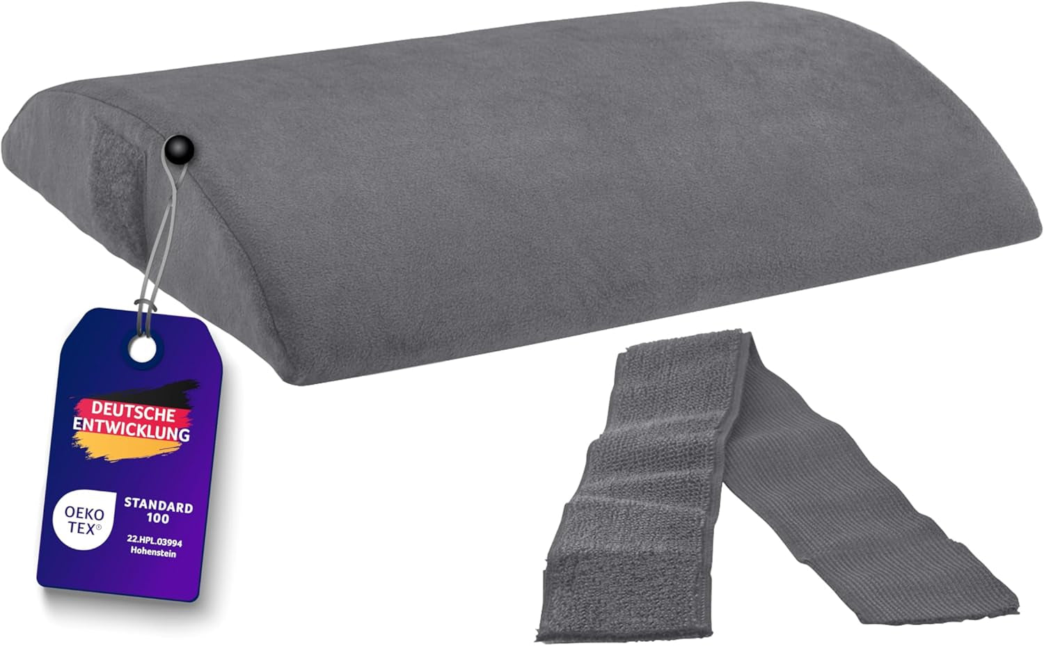 Pernă ortopedică pentru spate/lombare Traumnacht cu miez din spumă vâscoelastică și husă din microfleece prietenoasă cu pielea, certificată Öko-Tex, produsă conform standardelor germane de calitate