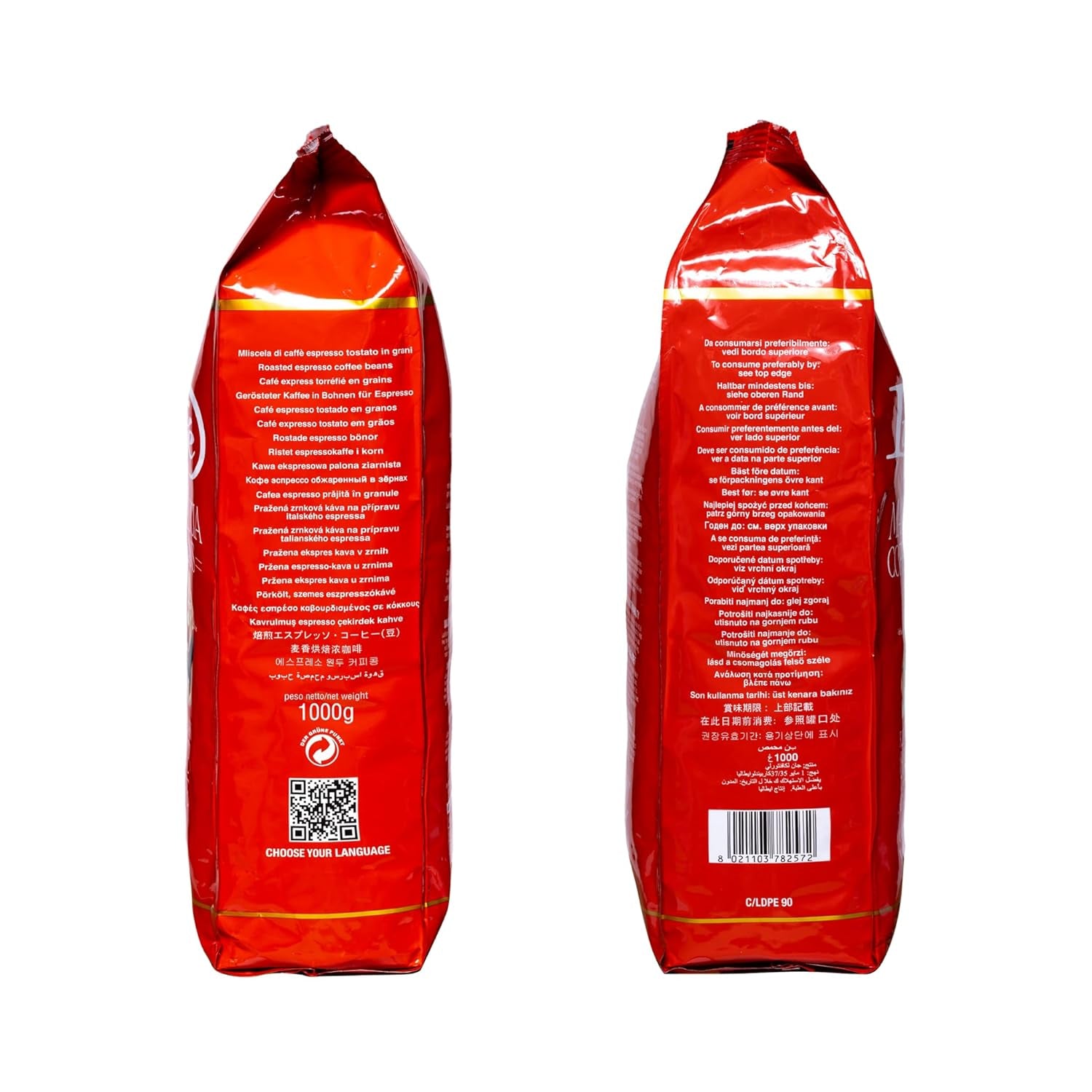 Lucaffé - Kaffeebohnen Mamma Lucia, 1 kg | Kaffee aus ganzen Bohnen für cremigen Espresso | Helle Röstung | intensiver und cremiger Geschmack