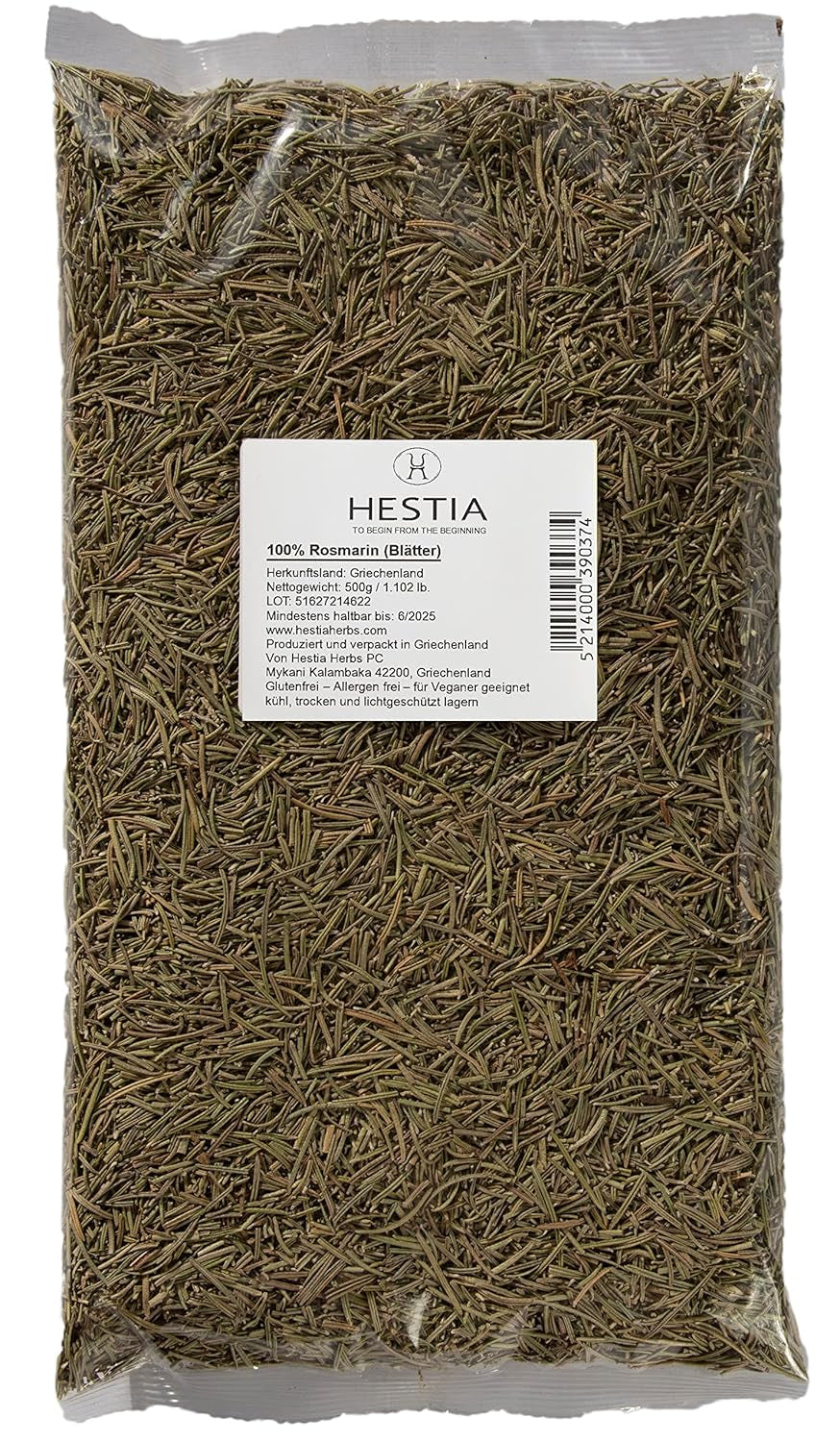 Hestia Urter Griechischer getrechtenter Oregano 500 g, Allergenfrei – Vegansk – GVO-frei