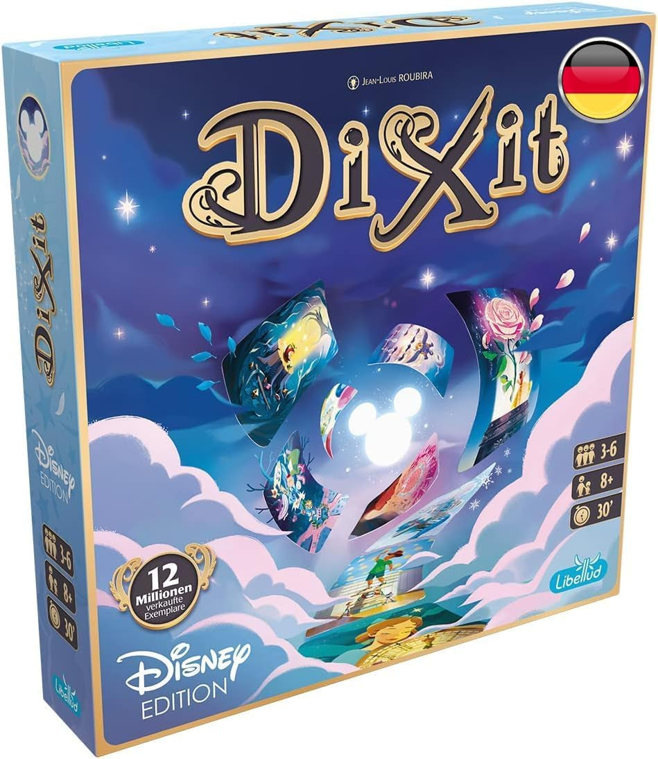 Asmodee, Dixit, Tysk version, Basisspil, Et billede er tusind ord værd, Kreativt familiespil for 3-8 spillere fra 8 år og opefter, Årets spil 2010 med 30 minutters spilletid