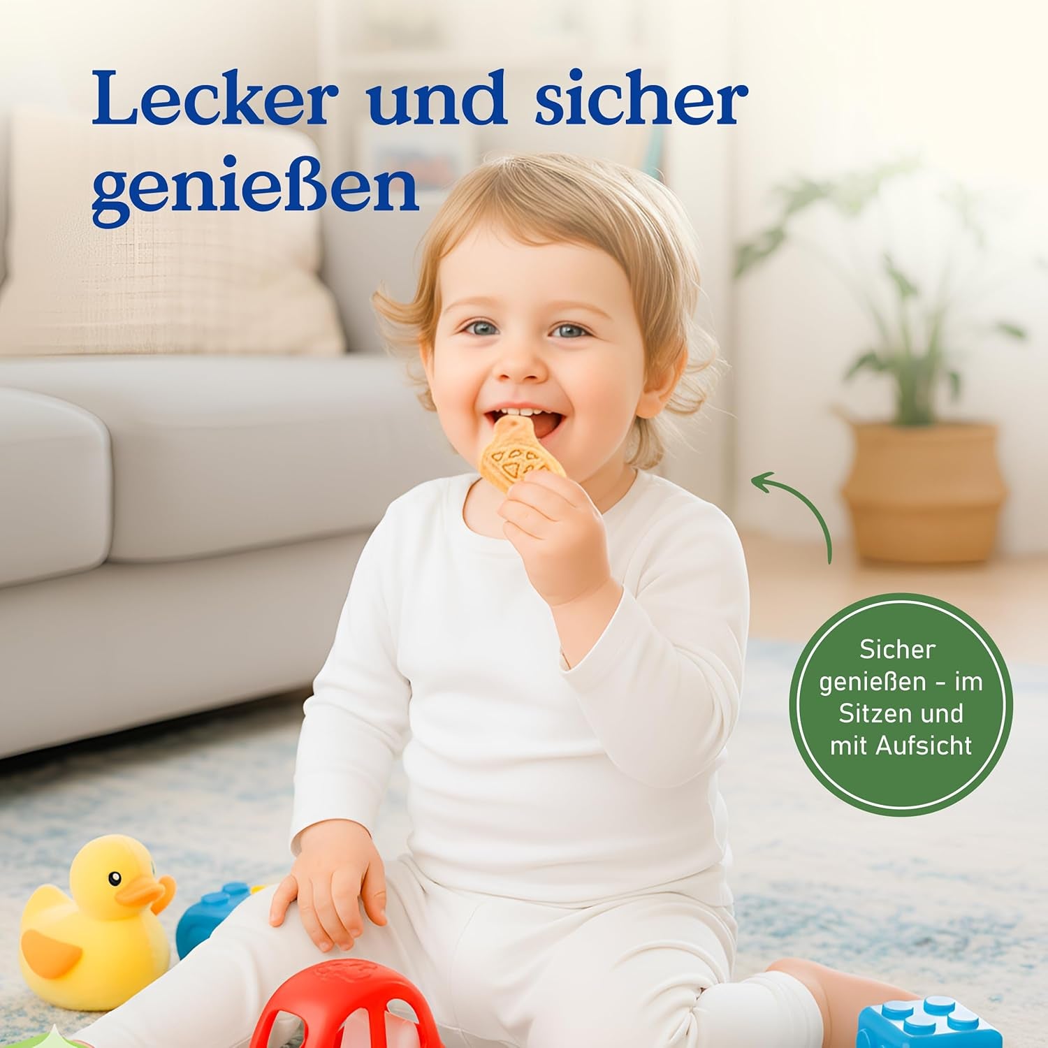 Alete Organic Crunchy Biscuits with Alac (4 x 125g) - Crunchy Alac Biscuits til babyer, palmeoliefri, fra 10 måneder