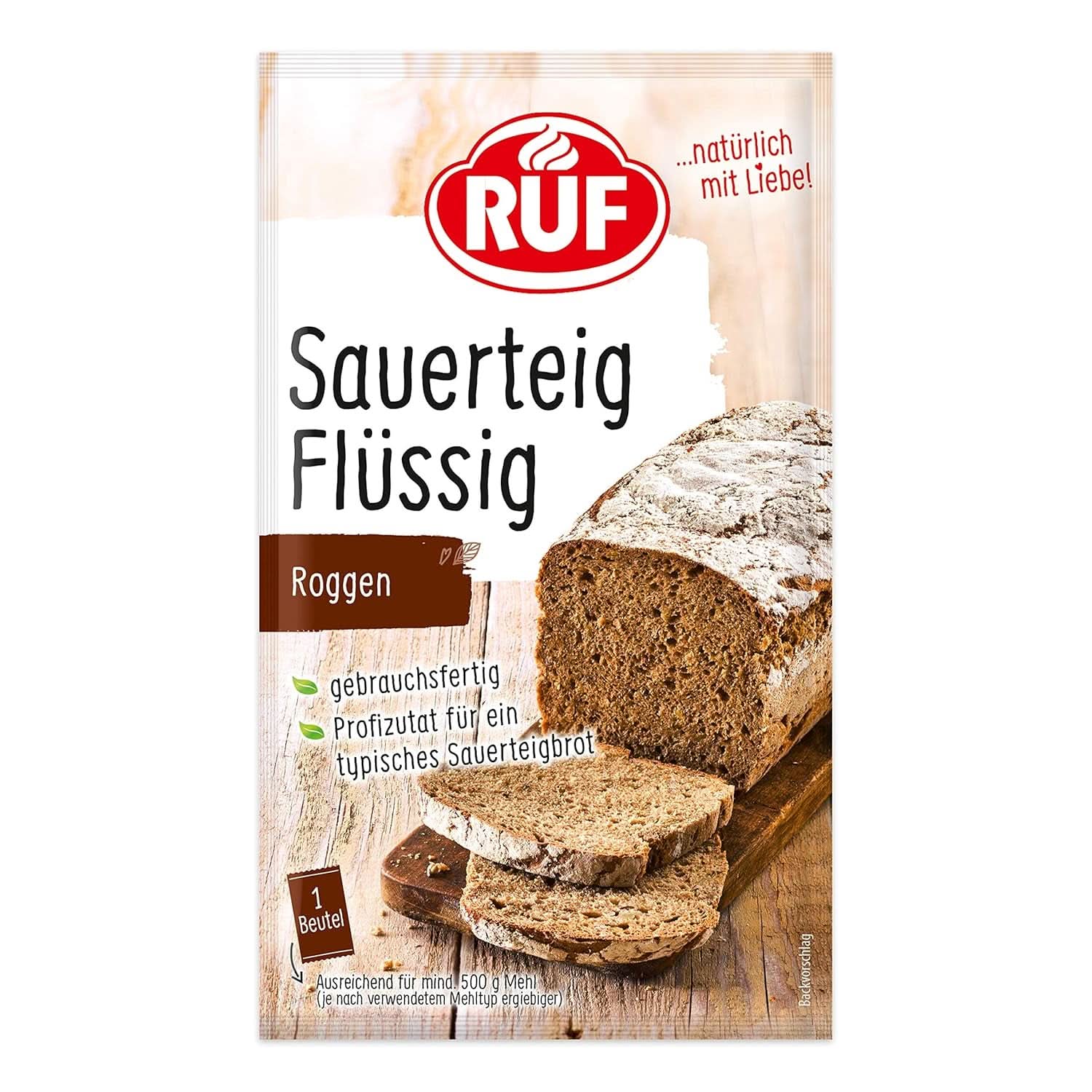 RUF Rugsurdejsvæske, flydende ekstrakt til brøddej og rundstykker, surdej, rug- og fuldkornsbrød, 170 gram Kitchen Naty Shop Liquid 70 gram