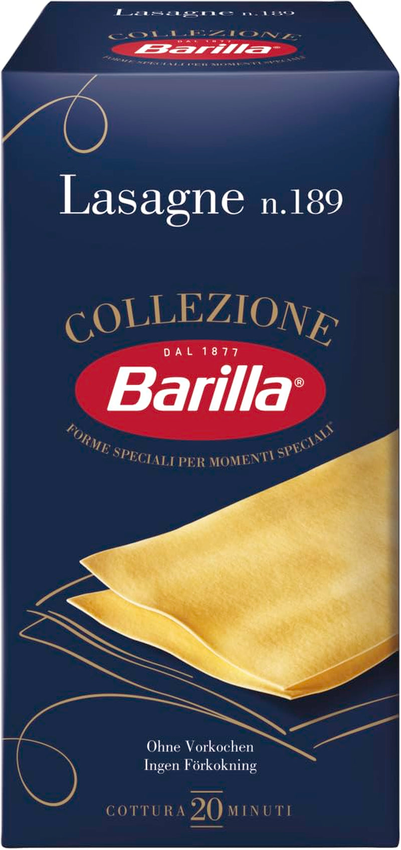 Barilla Collezione Lasagne Pasta fra hård hvede, altid al dente, 500g
