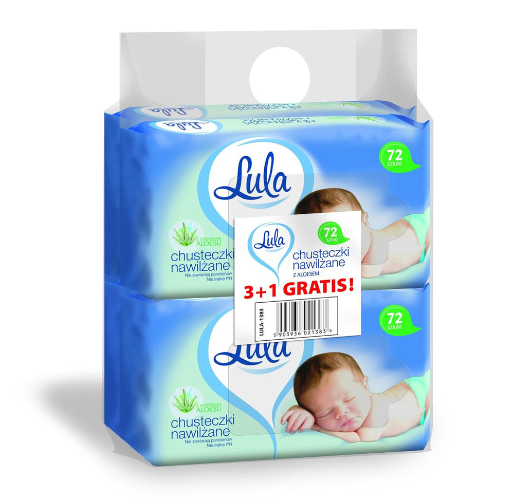 LULA Aloe Vera Baby vådservietter 72stk 3stk + 1stk gratis